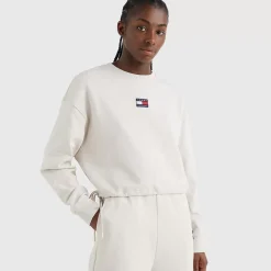 TOMMY HILFIGER Hoodies & Crews<Badge Cropped Drawstring Sweatshirt