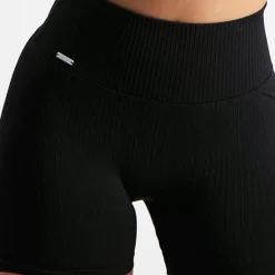 Aim Shorts<Black Ribbed Midi Biker Short