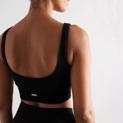 Aim Sports Bras<Black Ribbed Seamless Bra