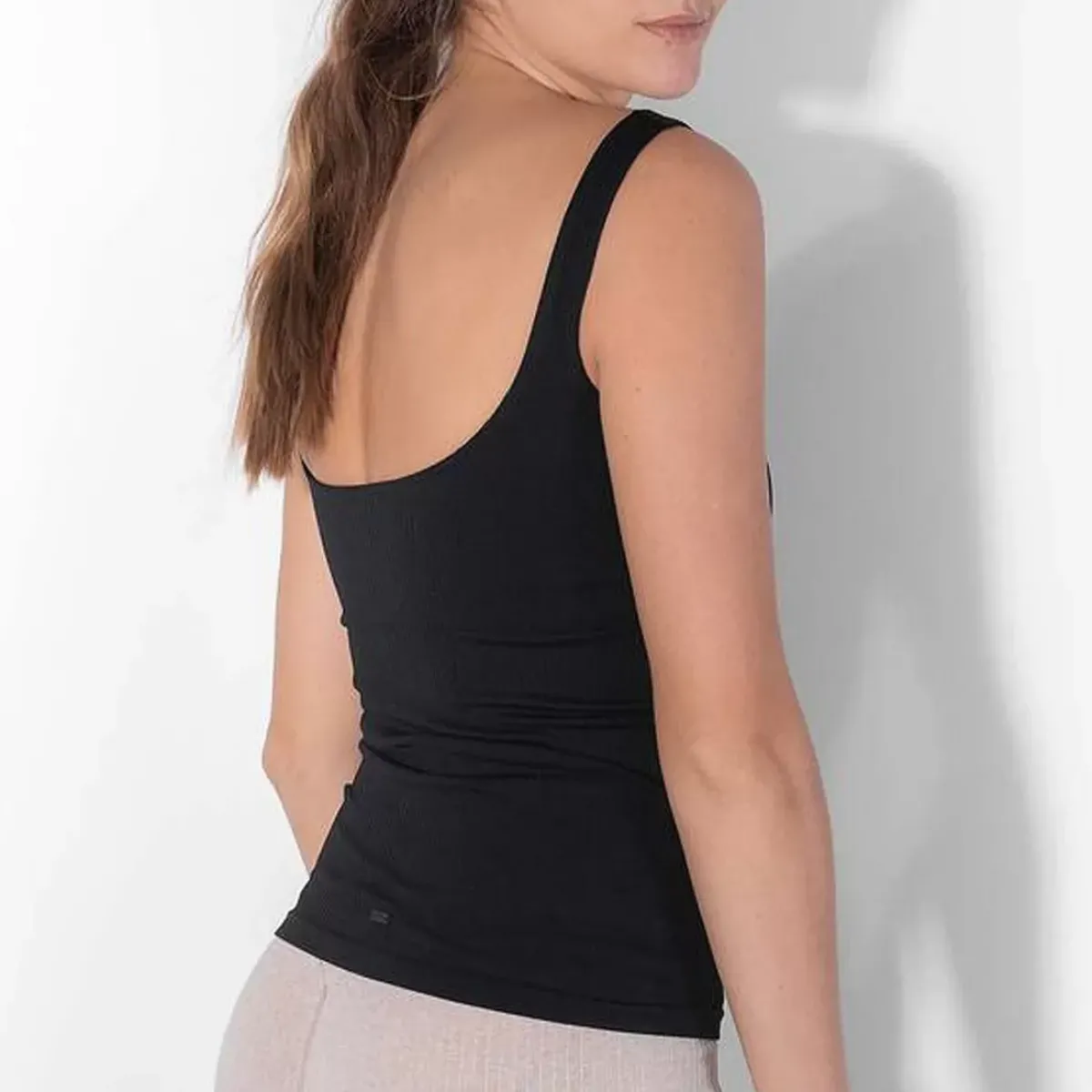 Aim Tees & Tanks<Black Ribbed Seamless Singlet