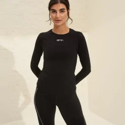 Aim Tees & Tanks<Black Soft Basic Long Sleeve Top