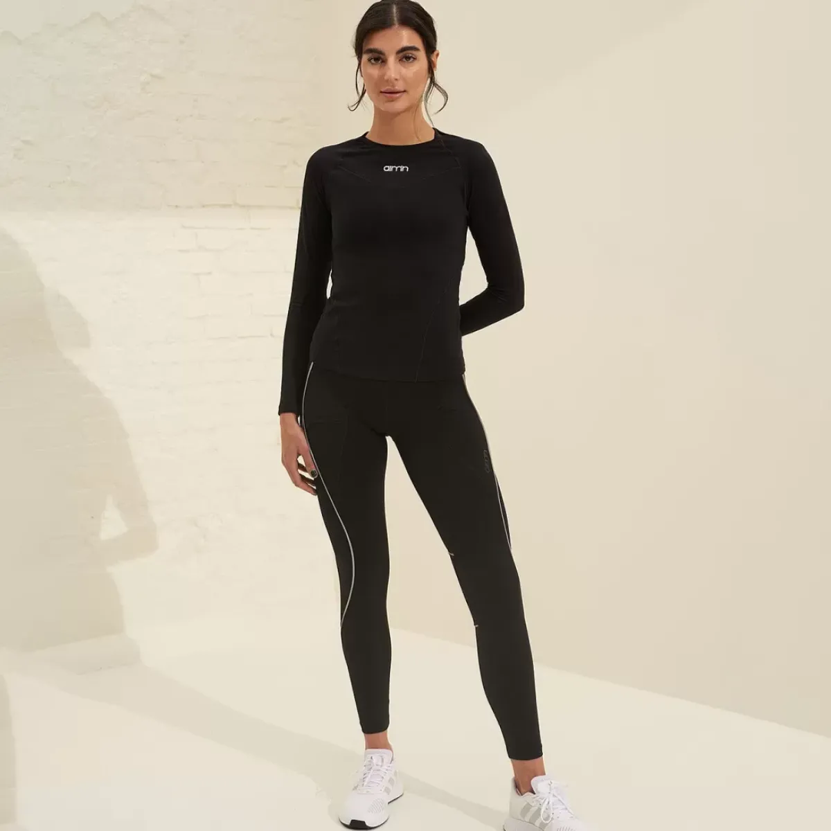 Aim Tees & Tanks<Black Soft Basic Long Sleeve Top