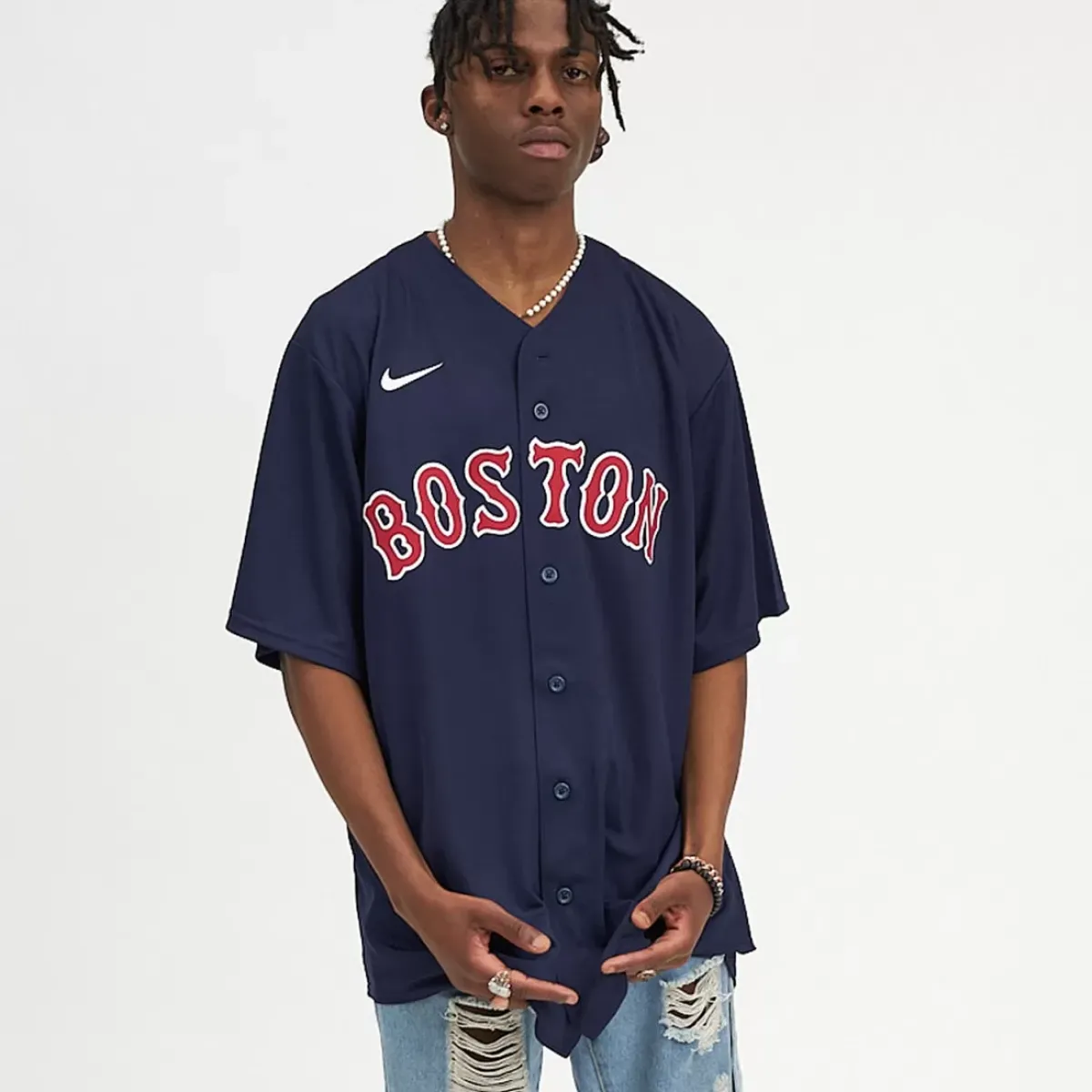 NIKE MLB Tees & Singlets<Boston Red Sox Mlb Official Alternate Replica Jersey
