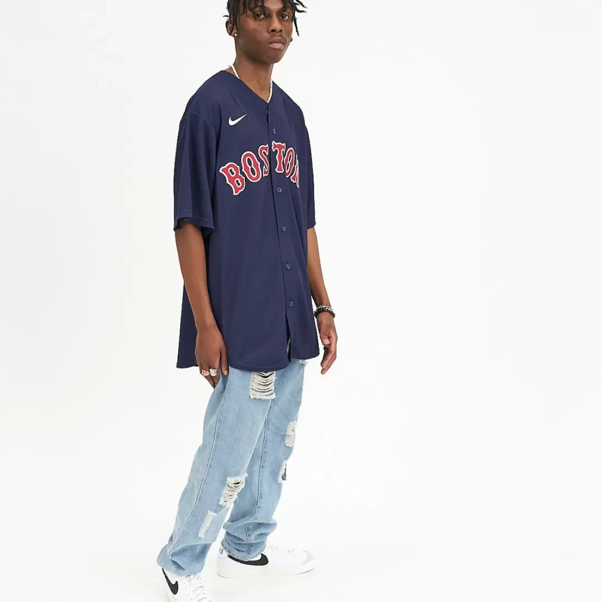 NIKE MLB Tees & Singlets<Boston Red Sox Mlb Official Alternate Replica Jersey