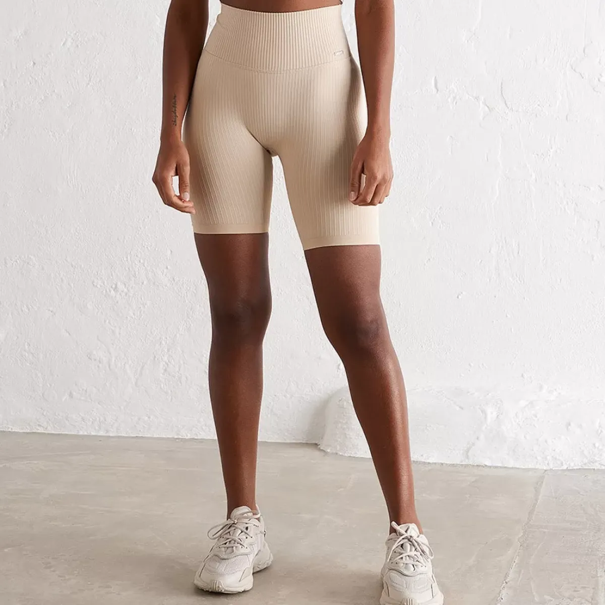 Aim Tights<Cafe Au Lait Ribbed Seamless Biker Shorts
