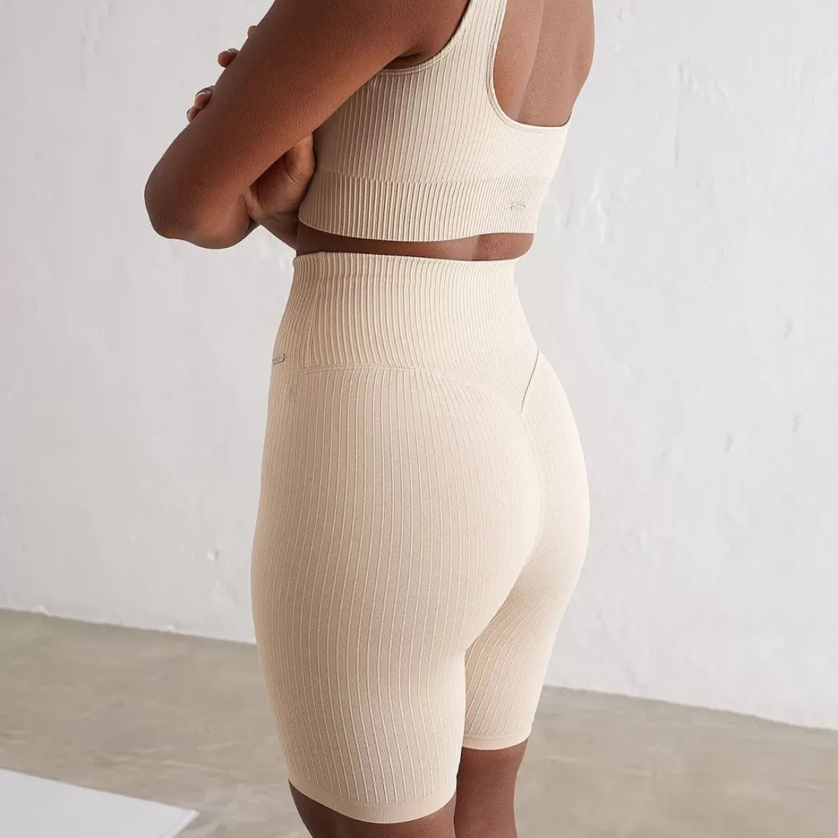 Aim Tights<Cafe Au Lait Ribbed Seamless Biker Shorts