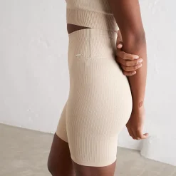 Aim Shorts<Cafe Au Lait Ribbed Seamless Biker Shorts