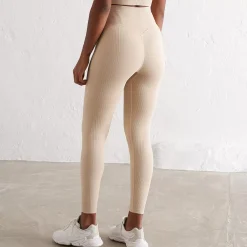 Aim Tights<Cafe Au Lait Ribbed Seamless Tights