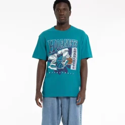 MITCHELL AND NESS Tees & Tanks<Charlotte Hornets Brush Off Tee Unisex