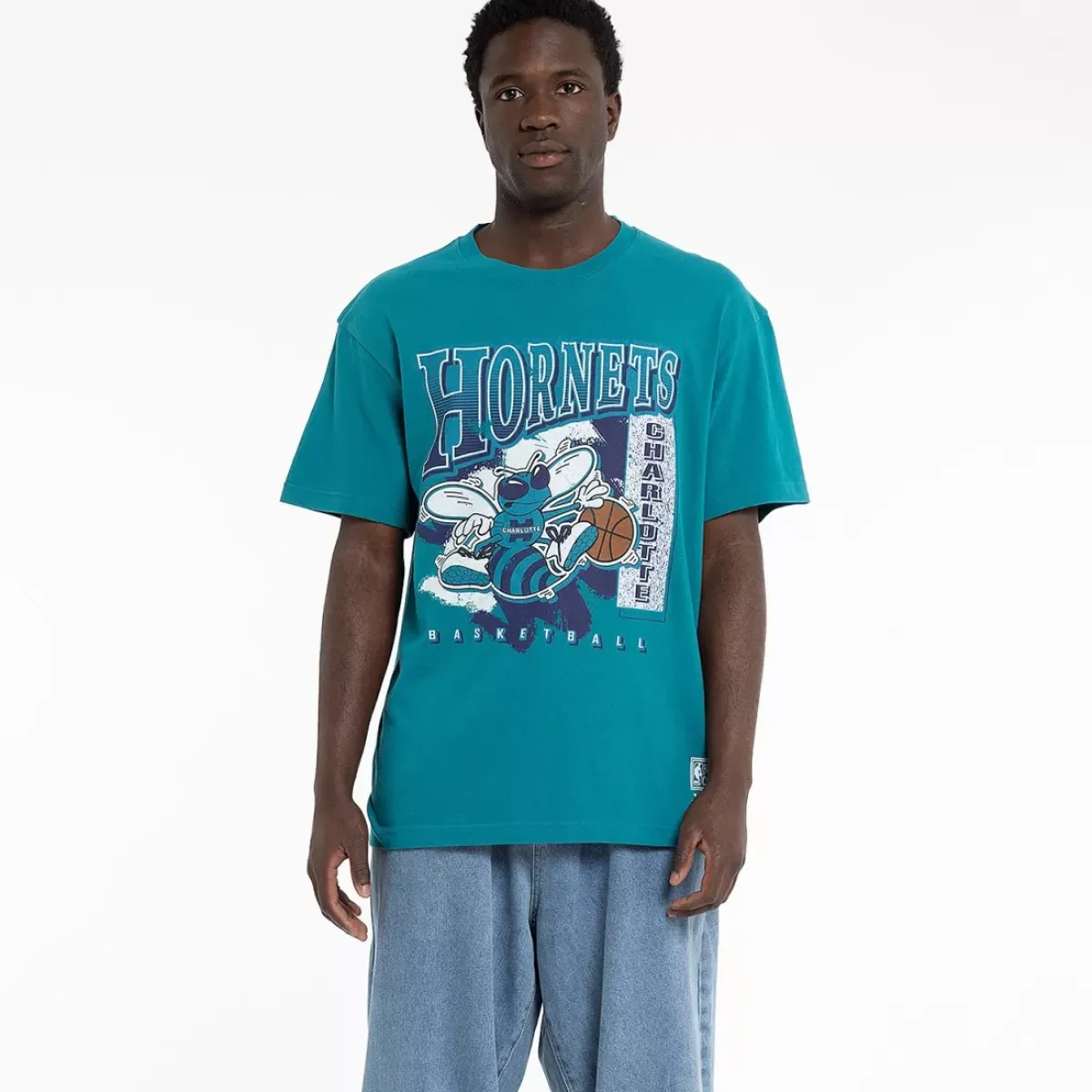 MITCHELL AND NESS Tees & Tanks<Charlotte Hornets Brush Off Tee Unisex