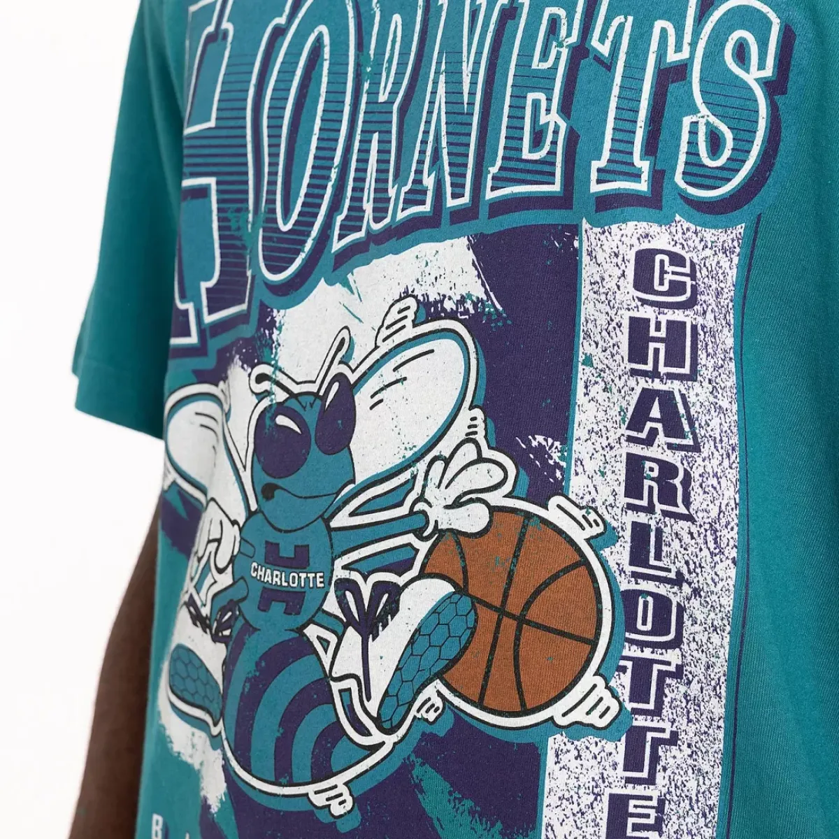 MITCHELL AND NESS Tees & Tanks<Charlotte Hornets Brush Off Tee Unisex