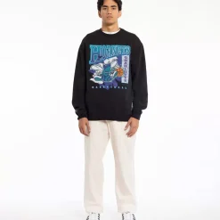MITCHELL AND NESS Hoodies & Crews<Charlotte Hornets Paintbrush Crew