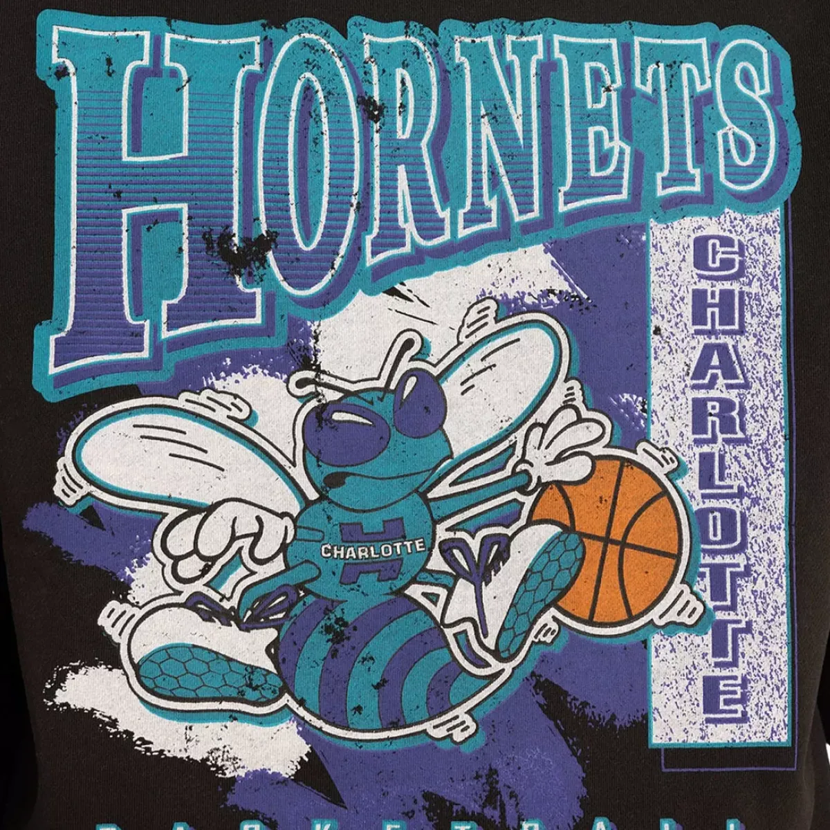 MITCHELL AND NESS Hoodies & Crews<Charlotte Hornets Paintbrush Crew