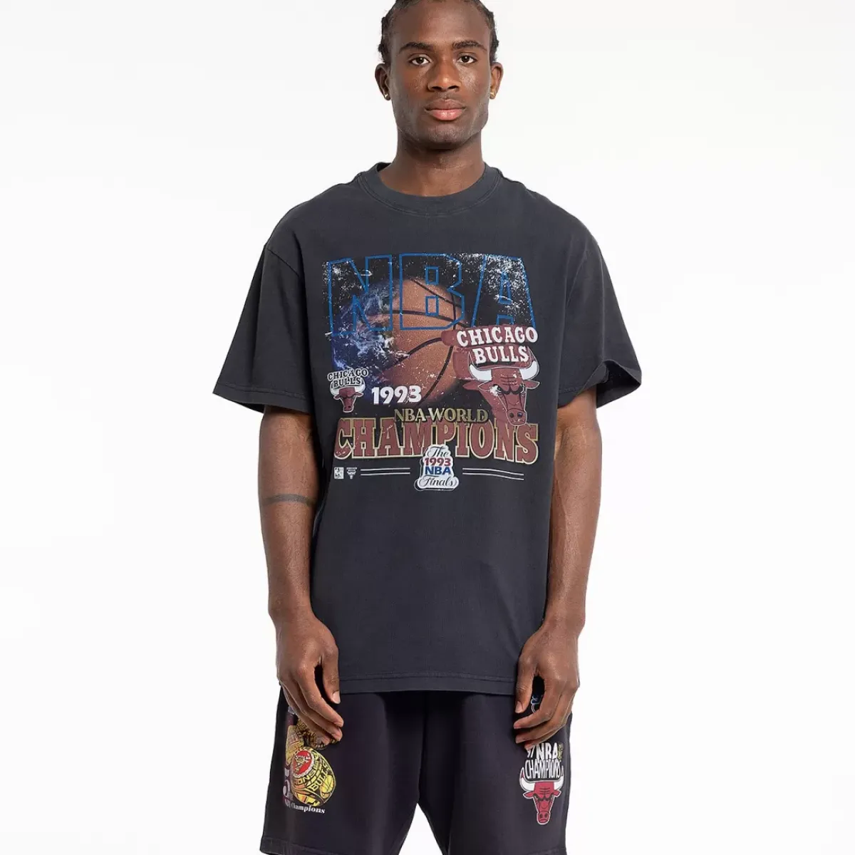 MITCHELL AND NESS Tees & Singlets<Chicago Bulls 1993 Champions Tee Unisex