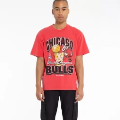 MITCHELL AND NESS Tees & Tanks<Chicago Bulls Champ History T-Shirt Unisex