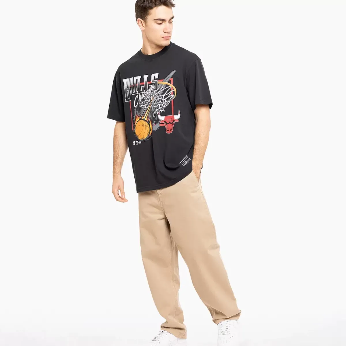 MITCHELL AND NESS Tees & Singlets<Chicago Bulls Fireball Tee Unisex