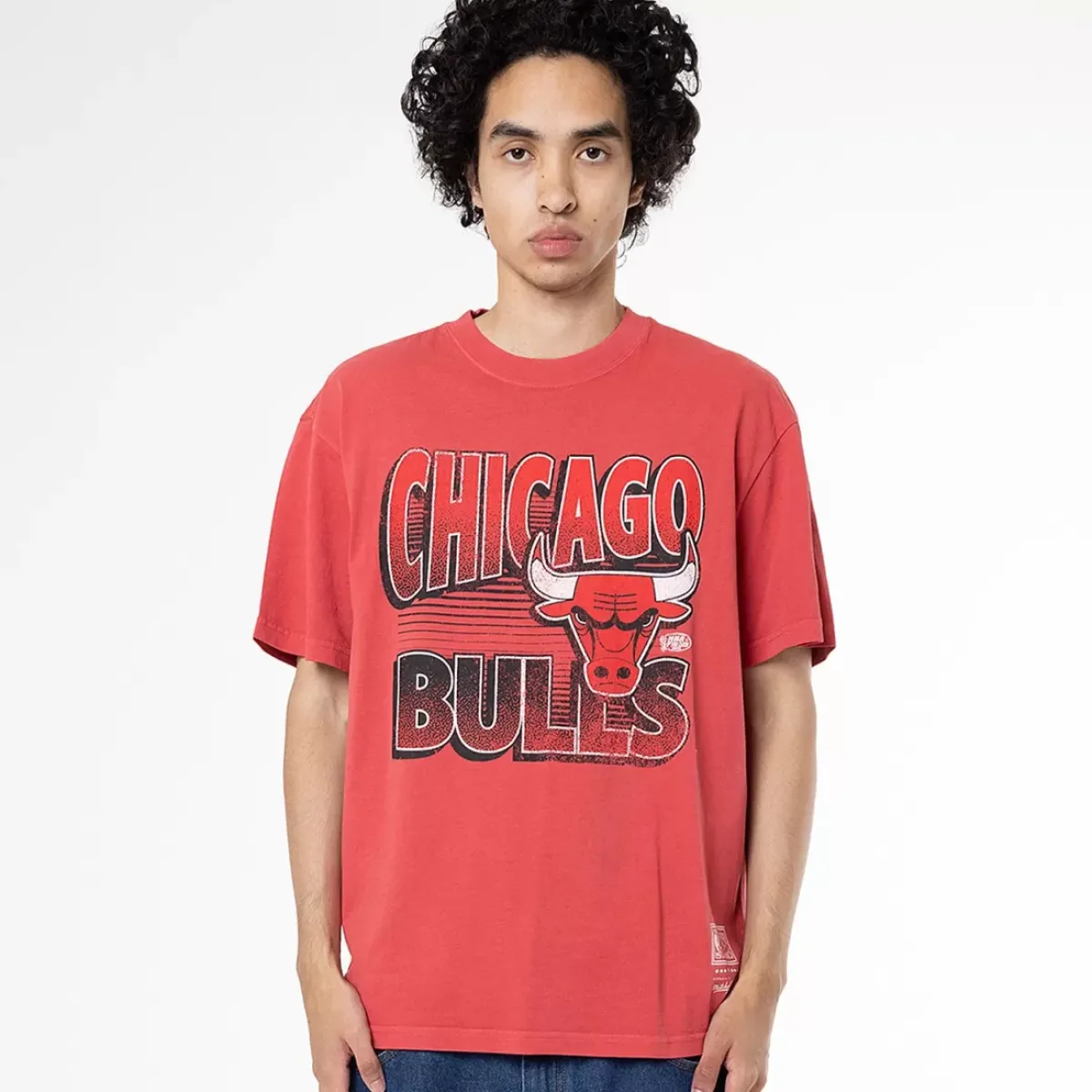 MITCHELL AND NESS Tees & Singlets<Chicago Bulls Incline Stack Tee Unisex