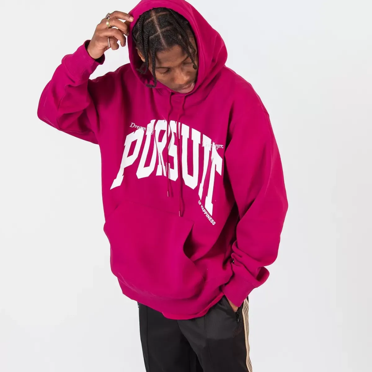 Pursuit of Happiness Tees & Singlets<Classic Heavyweight Pullover In Boysenberry/White/Concrete
