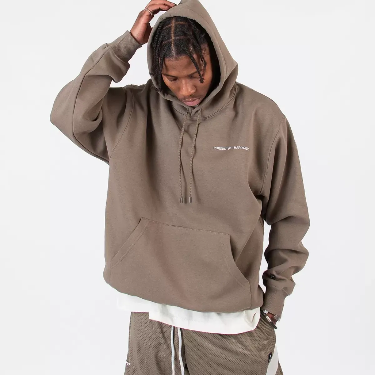 Pursuit of Happiness Hoodies & Crews<Classic Heavyweight Pullover In Otter/White