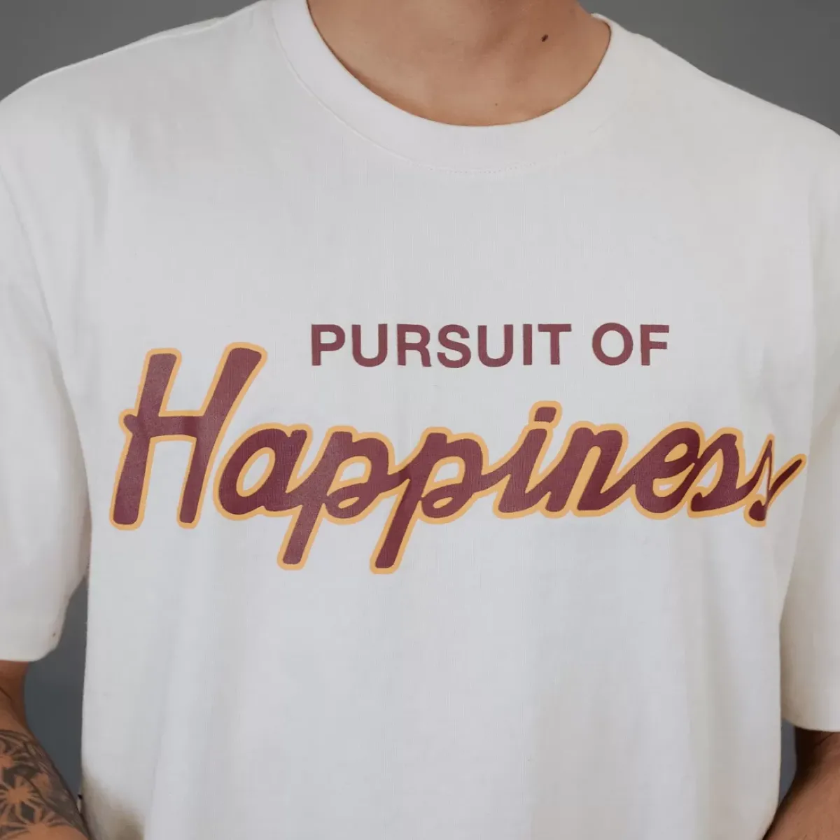 Pursuit of Happiness Tees & Singlets<Classic Track Happiness Tee Natural
