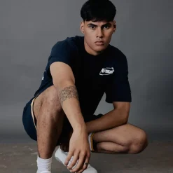 Pursuit of Happiness Tees & Singlets<Classic Track Pursuit Tee Navy Quote