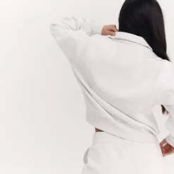 Taylor Sport Hoodies & Crews<Collared Crew In Snow Marle