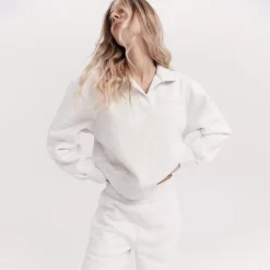 Taylor Sport Hoodies & Crews<Collared Crew In Snow Marle