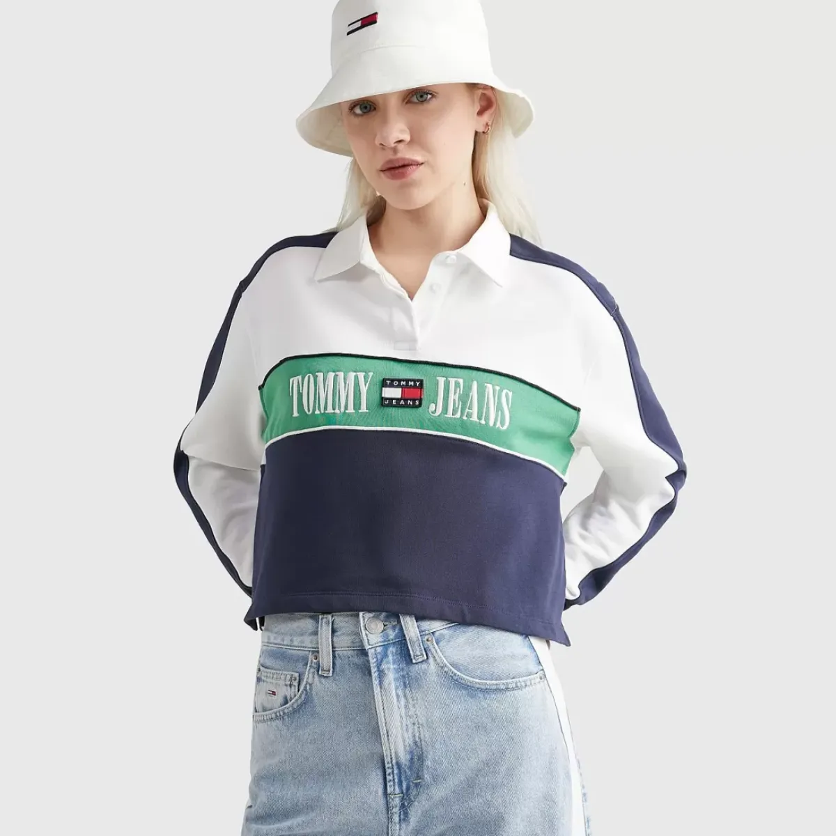TOMMY HILFIGER Shirts & Polos<Colour-Block Cropped Rugby Shirt