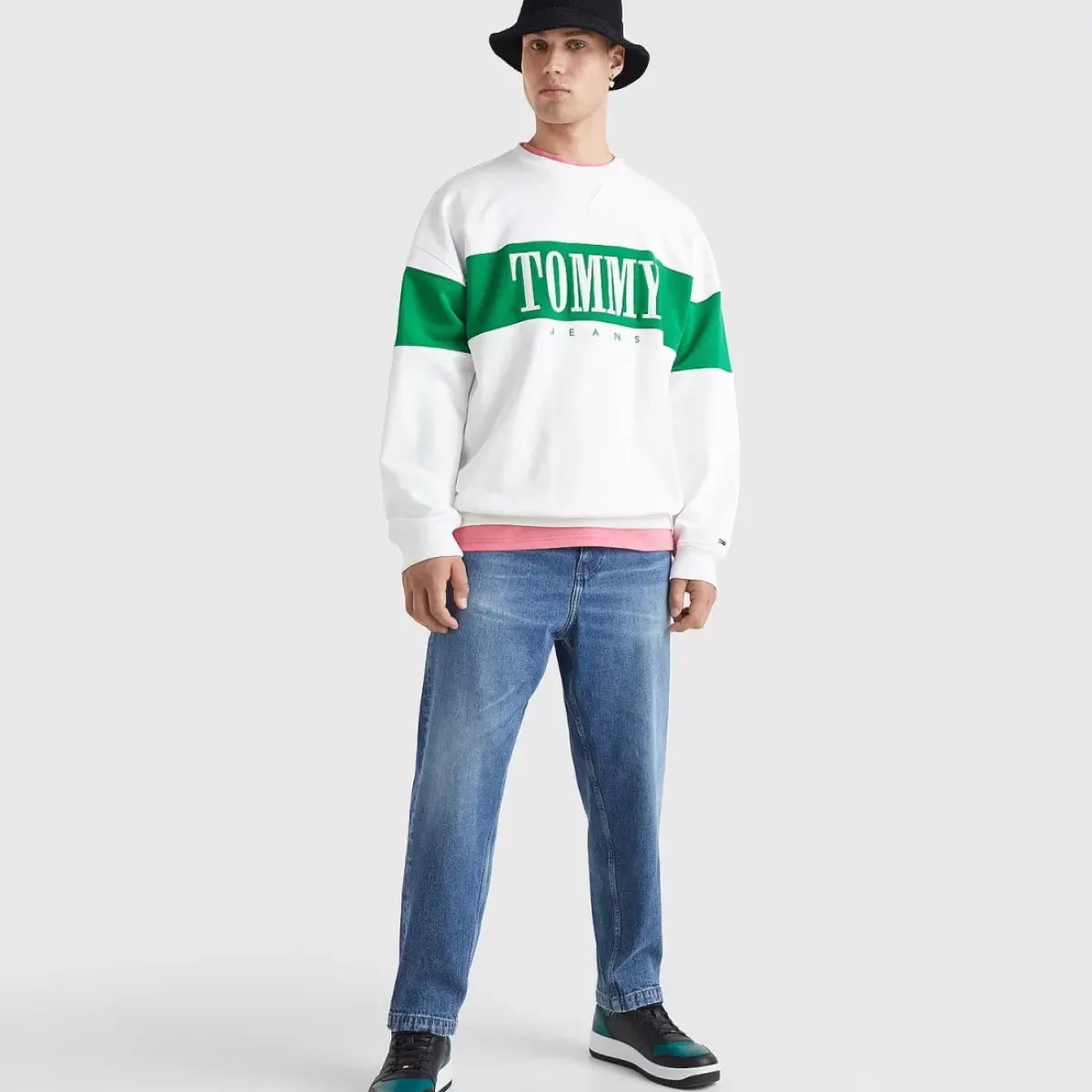 TOMMY HILFIGER Hoodies & Crews<Colour-Blocked Logo Embroidery Sweatshirt