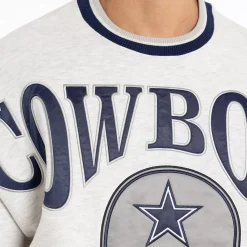 MITCHELL AND NESS Hoodies & Crews<Dallas Cowboys Satin Fill Crewneck Unisex