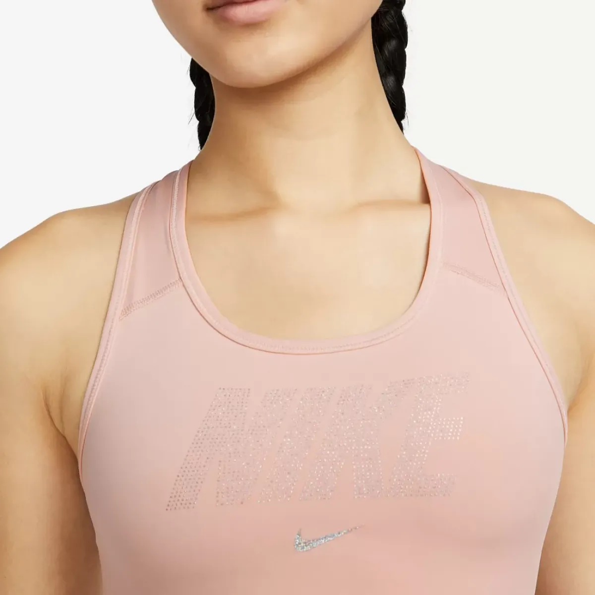 Nike Sports Bras<Dri-Fit Swoosh Medium-Support Metallic Graphic Sports Bra