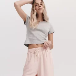 Taylor Sport Tees & Tanks<Essential Rib Tee In Grey