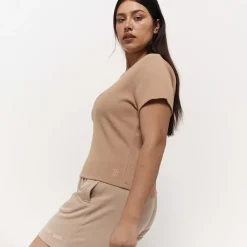 Taylor Sport Tees & Tanks<Essential Rib Tee In Latte