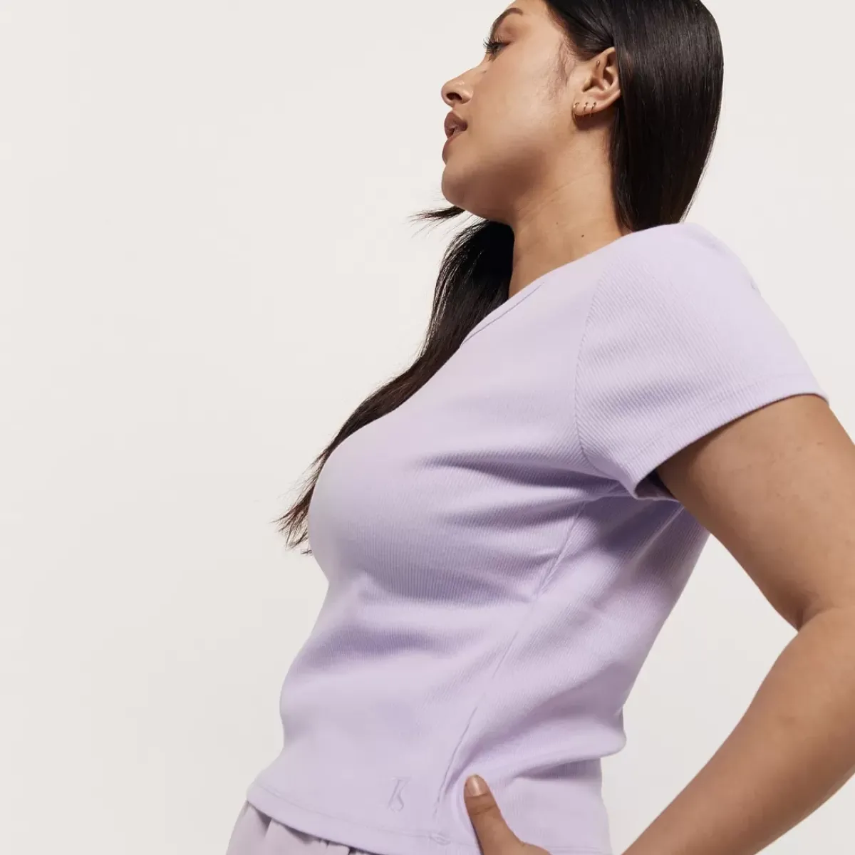 Taylor Sport Tees & Tanks<Essential Rib Tee In Lilac