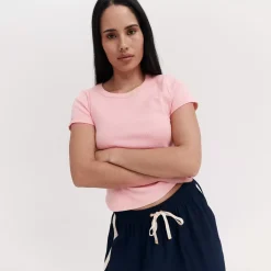 Taylor Sport Tees & Tanks<Essential Rib Tee In Rose Pink