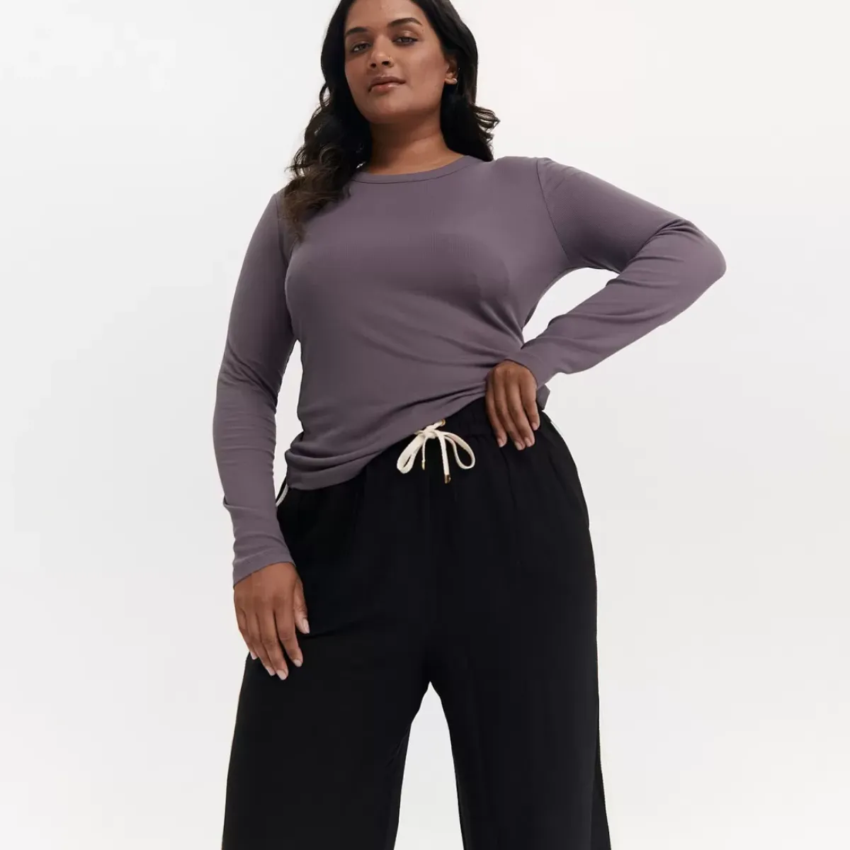 Taylor Sport Tees & Tanks<Everyday Rib Long Sleeve In Shadow