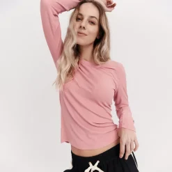 Taylor Sport Tees & Tanks<Everyday Rib Long Sleeve In Rose Pink