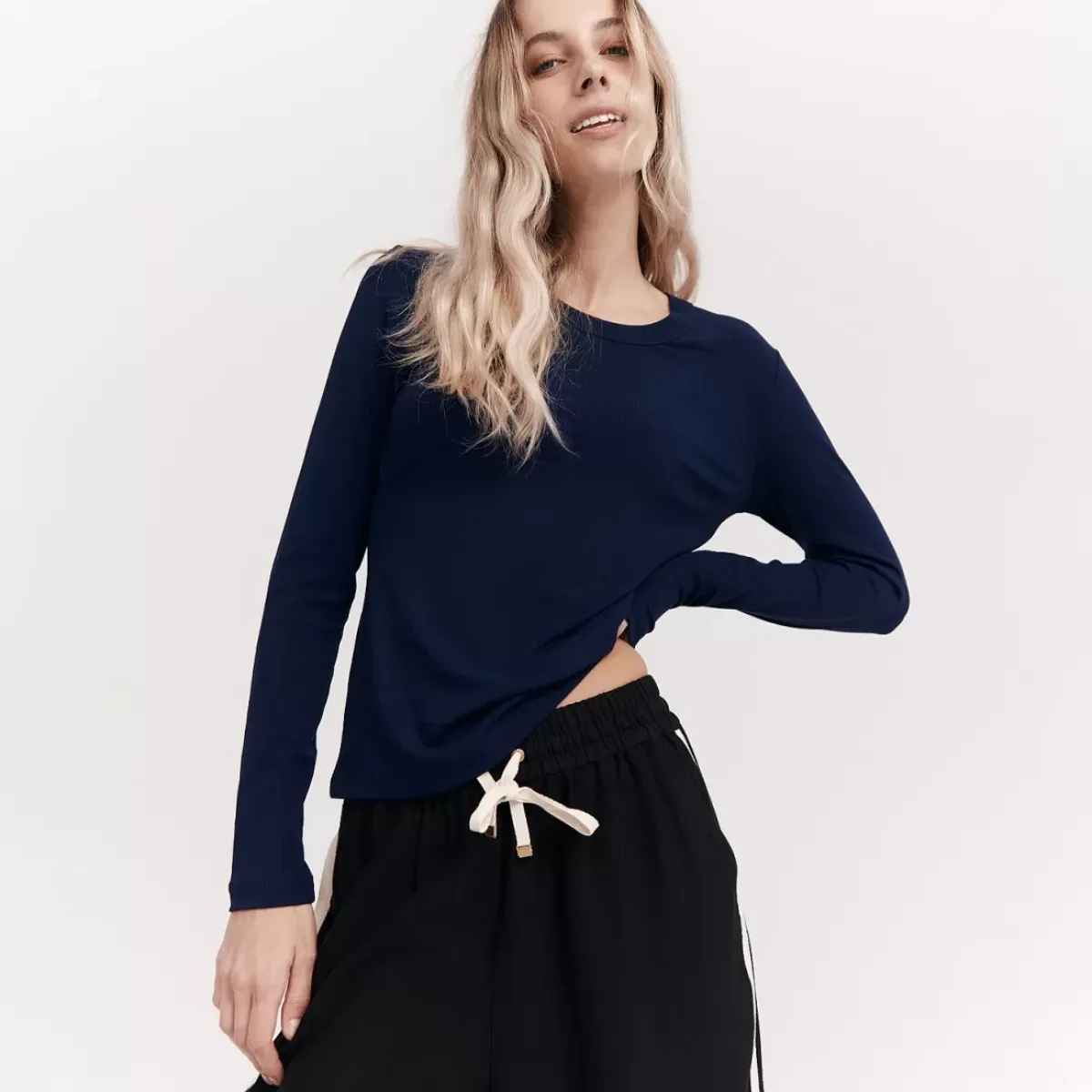 Taylor Sport Tees & Tanks<Everyday Rib Long Sleeve In Navy