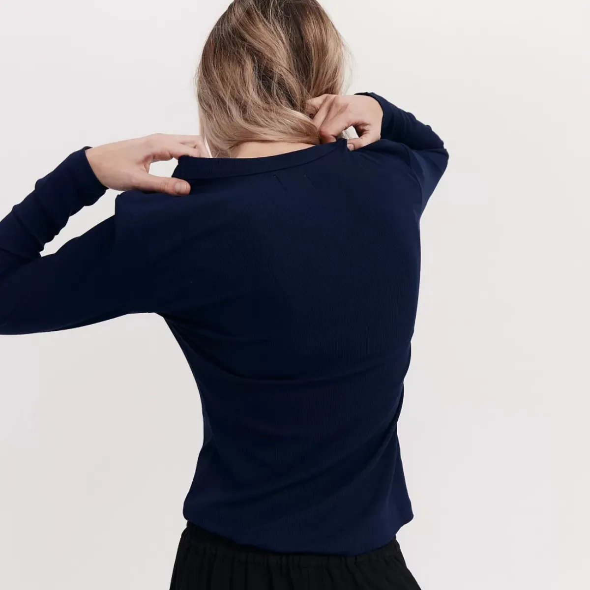 Taylor Sport Tees & Tanks<Everyday Rib Long Sleeve In Navy