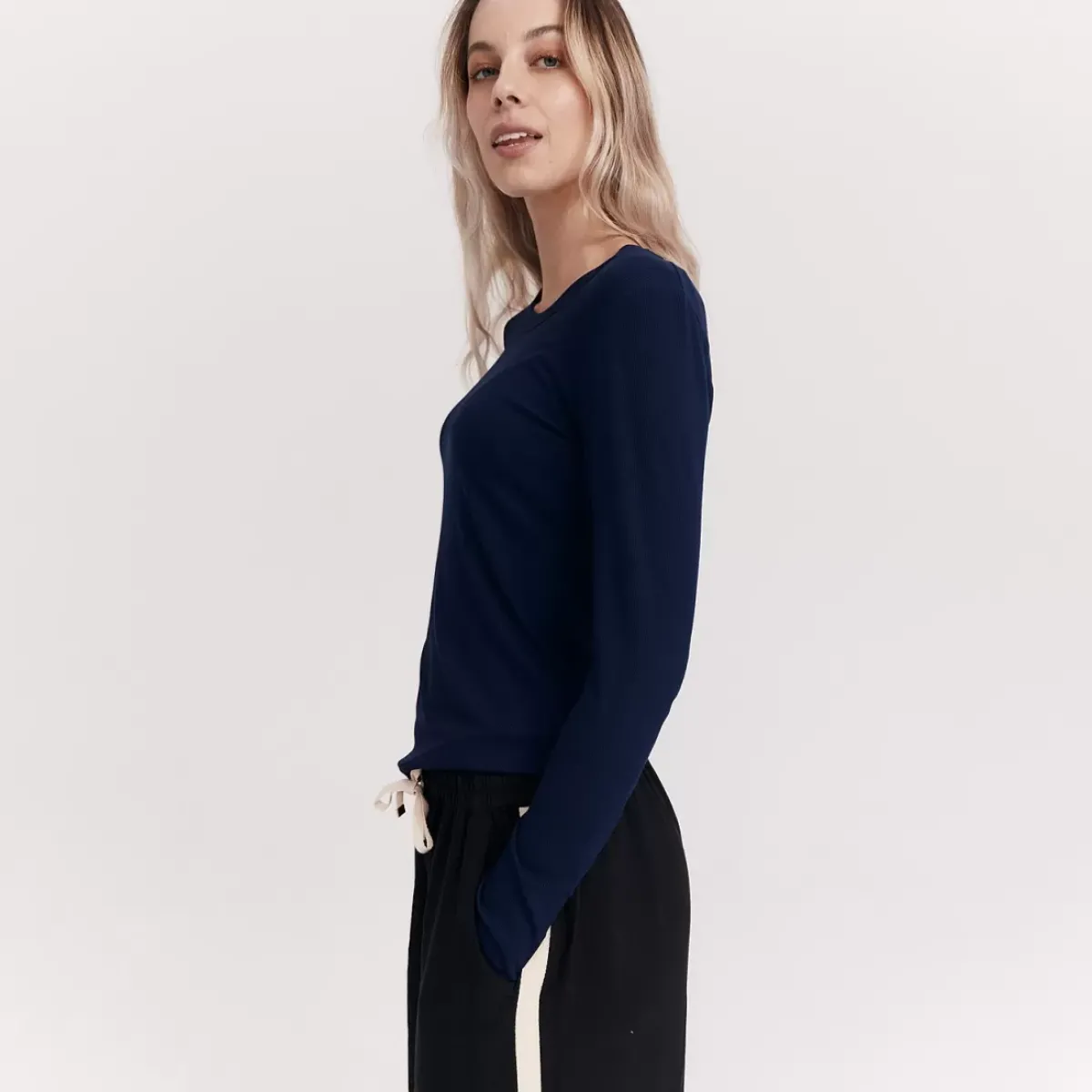 Taylor Sport Tees & Tanks<Everyday Rib Long Sleeve In Navy