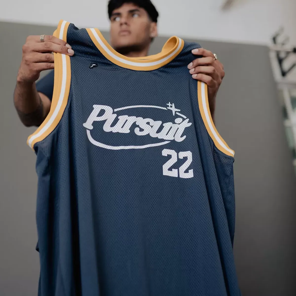 Pursuit of Happiness Tees & Singlets<Game Day Singlet Navy Gold