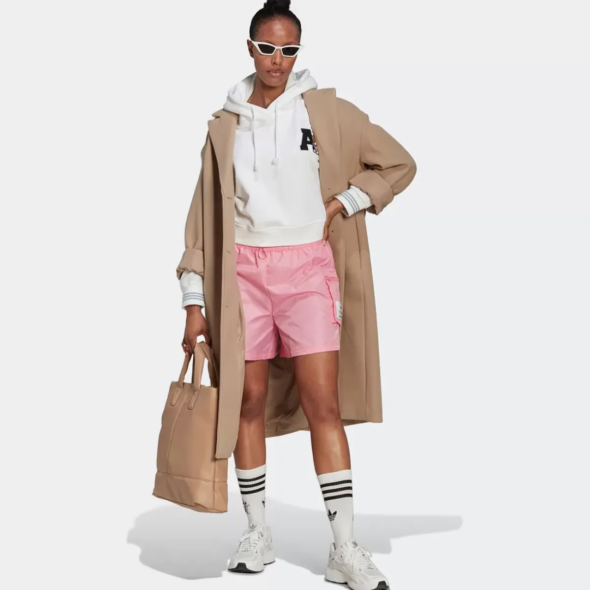 Adidas Originals Shorts<High-Waist Nylon Shorts