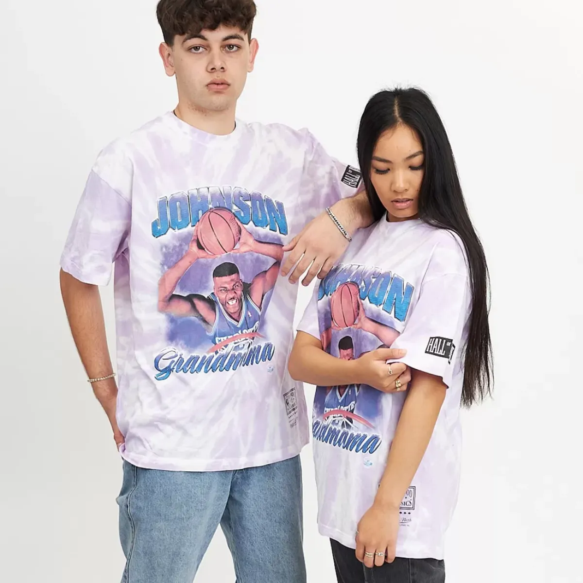 MITCHELL AND NESS Tees & Singlets<Larry Johnson Hall Of Fame Tye Dye Tee Unisex