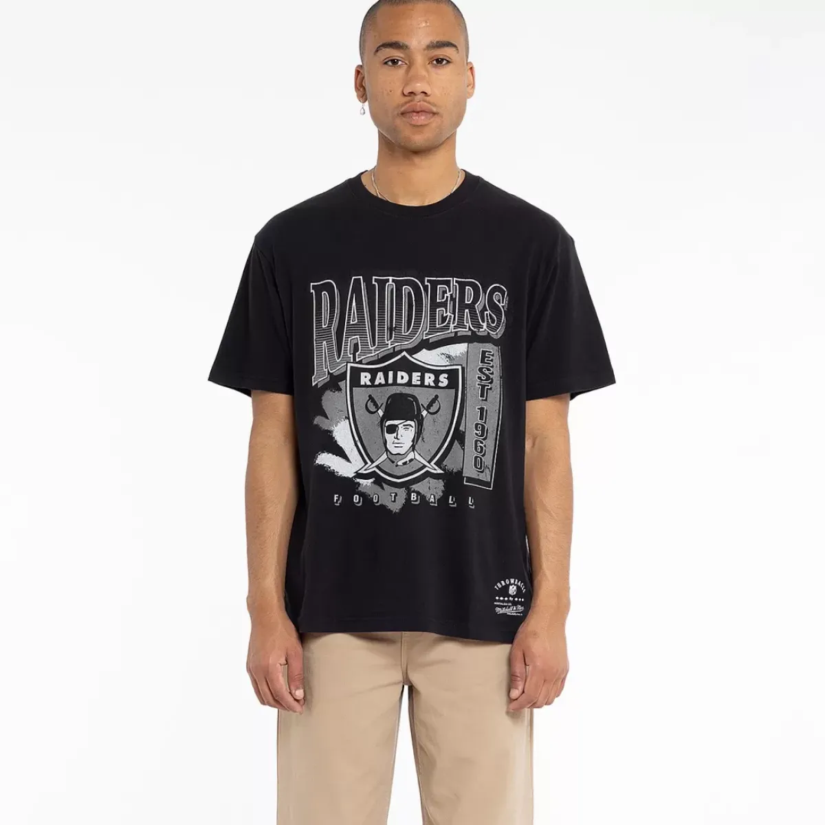 MITCHELL AND NESS Tees & Singlets<Las Vegas Raiders Brush Off Tee Unisex