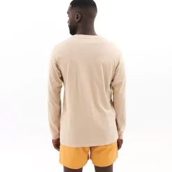 PE Nation Tees & Singlets<Line Block Long Sleeve Tee In Pale Khaki