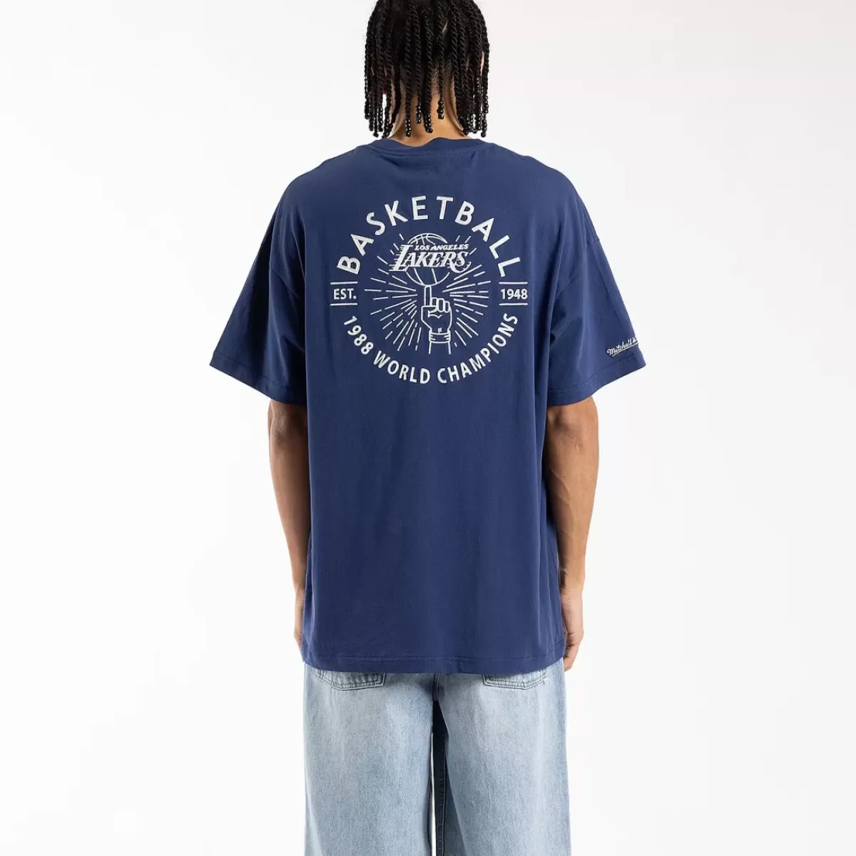 MITCHELL AND NESS Tees & Singlets<Los Angeles Lakers 1988 World Champions Tee Unisex