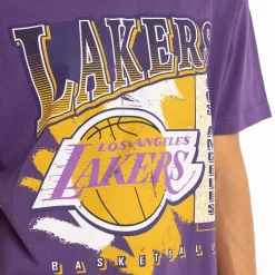 MITCHELL AND NESS Tees & Tanks<Los Angeles Lakers Brush Off Tee Unisex