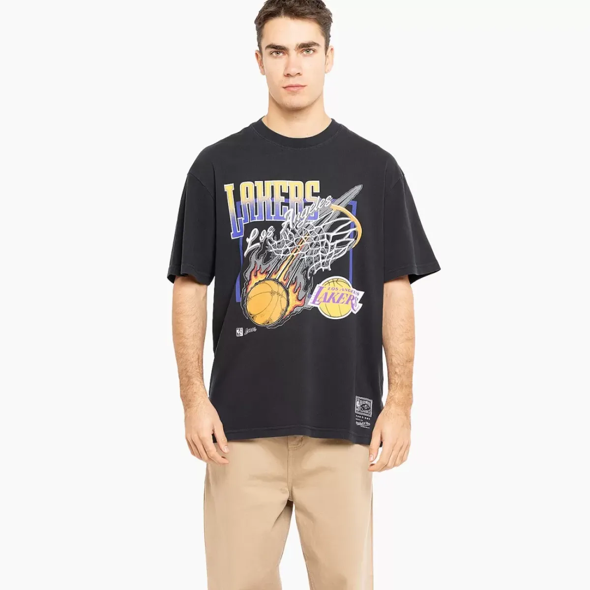 MITCHELL AND NESS Tees & Singlets<Los Angeles Lakers Fireball Tee Unisex