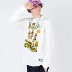 MITCHELL AND NESS Tees & Singlets<Los Angeles Lakers 3-Peat Long Sleeve Tee Unisex