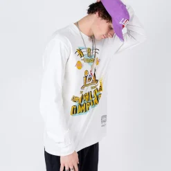 MITCHELL AND NESS Tees & Singlets<Los Angeles Lakers 3-Peat Long Sleeve Tee Unisex